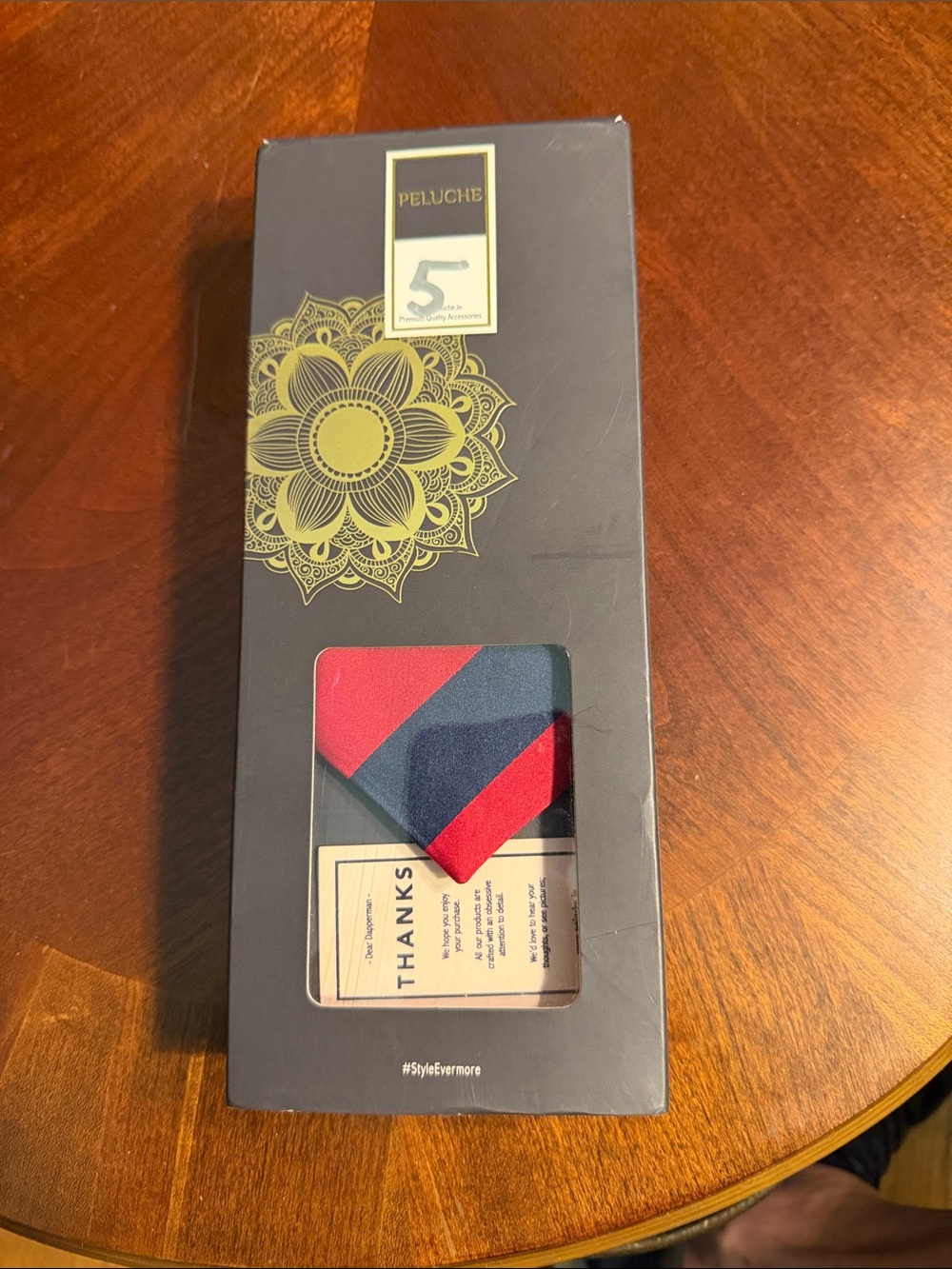 Red and Navy Striped Men's Neck Tie